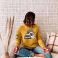 Adorable Hedgehog Book Nerd Tee Shirt Raglan Sleeve Sweatshirt Ash