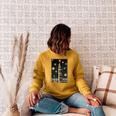 Astrologist Sitting On The Tower Of Stacked Up Books Starry Raglan Sleeve Sweatshirt Ash