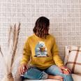 Cute Polar Bear Is Reading a Book Reading Polar Bear Raglan Sleeve Sweatshirt Ash