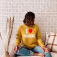 I Heart Love Coloring Hobbies Books Pencils Crayons Marker Raglan Sleeve Sweatshirt Ash