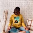 Japanese Cat Book Summer Beach Vacation Cruise Raglan Sleeve Sweatshirt Ash