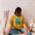 Octopus Reading Book Reading Bookworm Reader Raglan Sleeve Sweatshirt Ash