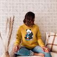 Panda With Glasses Reading Book Librarian Panda Raglan Sleeve Sweatshirt Ash Panda With Glasses Reading Book Librarian Panda Raglan Sleeve Sweatshirt Ash