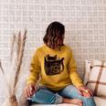 SataniCat Pentagram Cat Satan Demon Necronomicon Book Lover Raglan Sleeve Sweatshirt Ash