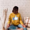 Thumbs Up Like Face Book Icon Raglan Sleeve Sweatshirt Ash