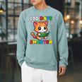 100 Days Smarter Happy Cute Cat Reading A Book Raglan Sleeve Sweatshirt Cardinal 100 Days Smarter Happy Cute Cat Reading A Book Raglan Sleeve Sweatshirt Cardinal