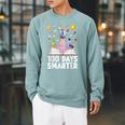 100th Day Of School 100 Days Smarter Books Space Astronaut Raglan Sleeve Sweatshirt Cardinal