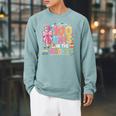 100th Day Of School Teacher Floral 100 Days In The Books Raglan Sleeve Sweatshirt Cardinal