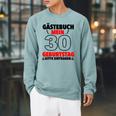 30th Birthday Party Guest List Guest Book 30th Birthday Raglan Sleeve Sweatshirt Cardinal