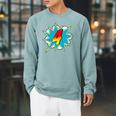 4-4th Birthday Superhero Four Years Old Comic Book Raglan Sleeve Sweatshirt Cardinal