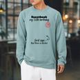 50th Birthday Man Woman Guest Book Party Round Birthday Raglan Sleeve Sweatshirt Cardinal