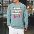 6 7 Meme Book Lover Teachers Bookish Men Women Kids Raglan Sleeve Sweatshirt Cardinal