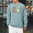 67 Book Stack Literary Adventure Reader Raglan Sleeve Sweatshirt Cardinal