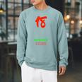 8th Birthday 18 Years Party People Guest List Guest Book Raglan Sleeve Sweatshirt Cardinal