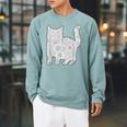Adult Coloring Book CAT Mandala Flowers T-Shirt Raglan Sleeve Sweatshirt Cardinal