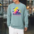 Already Booked Reading Book Lover Literacy Day Bookworm Premium Tri-Blend Raglan Sleeve Sweatshirt Cardinal