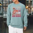 Animal Just A Girl Who Loves Red Pandas And Books Reading Raglan Sleeve Sweatshirt Cardinal