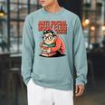 Anti Social Book Club Vintage Retro Reader Art Premium Tri-Blend Raglan Sleeve Sweatshirt Cardinal