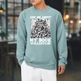 Ask Me About My Book Collection Bookworm Reading Book Raglan Sleeve Sweatshirt Cardinal