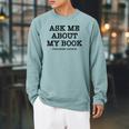 Ask Me About My Book Writer Published Author Raglan Sleeve Sweatshirt Cardinal