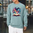 Astronomy Space Lover Books Bookworm Raglan Sleeve Sweatshirt Cardinal