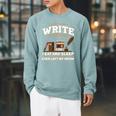 Author I Don't Always Write Book Author Writing Raglan Sleeve Sweatshirt Cardinal