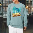 Axolotl Read Book Ambystoma Mexicanum Mexican Walking Fish Raglan Sleeve Sweatshirt Cardinal