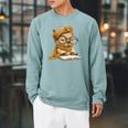 Baby Reptile Small Book Reading Graphic Lizard Round Glasses Raglan Sleeve Sweatshirt Cardinal Baby Reptile Small Book Reading Graphic Lizard Round Glasses Raglan Sleeve Sweatshirt Cardinal