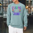Back To School Book Reader Reading Is My Jam Bookworm Raglan Baseball Tee Raglan Sleeve Sweatshirt Cardinal
