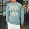 Ban The Fascists Save The Books Librarians Protest Book Bans Raglan Sleeve Sweatshirt Cardinal