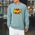 BANG Pop Art Comic Book Speech Bubbles Street Graffiti Art Raglan Sleeve Sweatshirt Cardinal