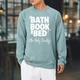 Bath Book Bed Book Lover Self-Care For Women Premium Tri-Blend Raglan Sleeve Sweatshirt Cardinal