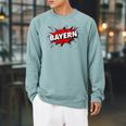 Bayern Comic Book Style Splash Raglan Sleeve Sweatshirt Cardinal Bayern Comic Book Style Splash Raglan Sleeve Sweatshirt Cardinal