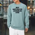 Best Matchbook Assembler Ever Raglan Sleeve Sweatshirt Cardinal