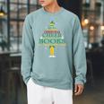 The Best Way To Spread Christmas Cheer Is Checking Out Books Raglan Sleeve Sweatshirt Cardinal