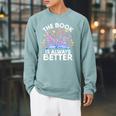 The Book Is Always Better Literature Teacher Reading Raglan Sleeve Sweatshirt Cardinal The Book Is Always Better Literature Teacher Reading Raglan Sleeve Sweatshirt Cardinal