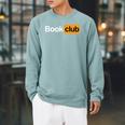 Book Club Logo For Novel Literature Reading Lover Raglan Sleeve Sweatshirt Cardinal