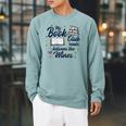 My Book Club Reads Between The Wines Reading Group Raglan Sleeve Sweatshirt Cardinal
