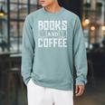 Book Coffee Lover Books And Coffee Raglan Sleeve Sweatshirt Cardinal