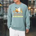Book Dragon Librarian Book Lovers Raglan Sleeve Sweatshirt Cardinal