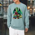 Book Dragon Reading Books Raglan Sleeve Sweatshirt Cardinal