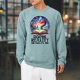 Book Dragon Reading Escaping Reality One Page Bookish Dragon Raglan Sleeve Sweatshirt Cardinal