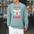 The Book Fairy Reading Teacher Librarian Men Women Raglan Sleeve Sweatshirt Cardinal