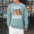 Book Fans Sorry I Can't Make It I'm Completely Booked Reader Premium Tri-Blend Raglan Sleeve Sweatshirt Cardinal