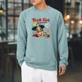 Book Girl Summer We Read At Dawn Raglan Sleeve Sweatshirt Cardinal