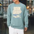 Book Group Reader Club Crew Cozy Nights Book Club Raglan Sleeve Sweatshirt Cardinal