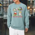 Book Lover Opossum Reading Squad Bookish Feral But Well-Read Raglan Sleeve Sweatshirt Cardinal