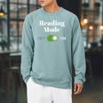 Book Lover Readers Reading Mode On Raglan Sleeve Sweatshirt Cardinal
