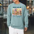 Book Lover Reading Brushstroke Books Are My Love Language Raglan Sleeve Sweatshirt Cardinal