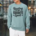 Book Lover Saying Humor Reading Is My Favorite Sport Raglan Sleeve Sweatshirt Cardinal Book Lover Saying Humor Reading Is My Favorite Sport Raglan Sleeve Sweatshirt Cardinal